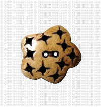 Star design bone button (packet of 10)
