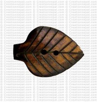 Dark color leaf bone button (packet of 10)