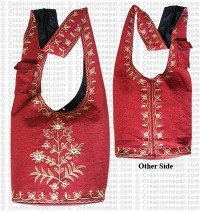 Flower embroidery cotton bag