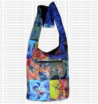 Tie-dye patch-work emb Lama bag