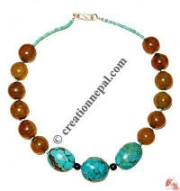 Turquoise-Agate stone necklace