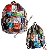 Printed cotton patch-work backpacks