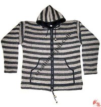 Simple stripes woolen jacket