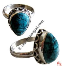 Heart shape turquoise silver finger ring17