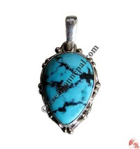 Heart shape turquoise silver pendant3