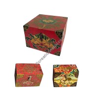 Small size wooden Tibetan painted simple box1