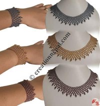 Net design necklace-bracelet set