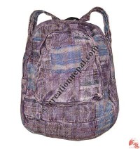 Cotton patch-work purple bag