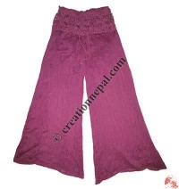 Plain color thin cotton loose fit trouser