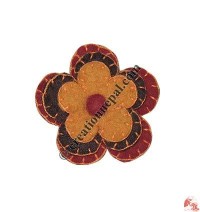 3-color flower embroidery brooch