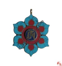 Tibetan OM mantra Lotus pendant