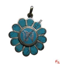 Flower Tibetan Om pendant