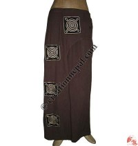 Front layer design embroidered cotton trouser