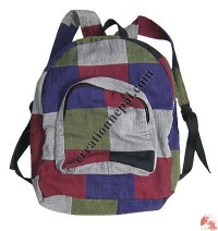Plain five color patch-work school bag