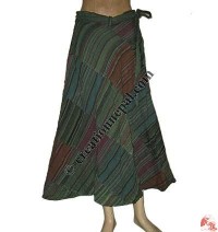 Khaddar patch-work over-dyeing wrapper skirt