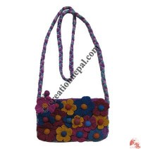 Flowers design small long strap bag