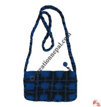 Check design small size long strap bag