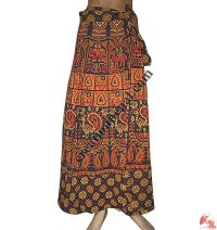 Burmese design long wrapper skirt