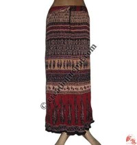 Stretched design printed long skirt2