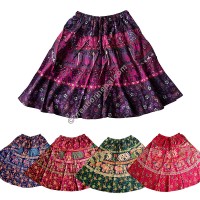 Jayapuri printed cotton mini skirt