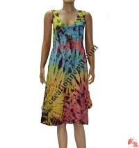 Rayon tie-dye hand embroidered dress