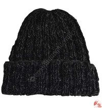 Two color mixed woolen hat1