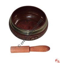 Buddha images attached red singing bowl