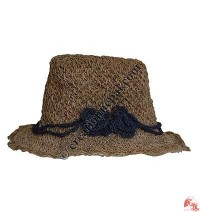 Natural Hemp crochet round wire hat2