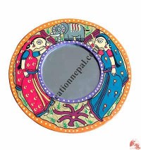 Mithila arts small round mirror