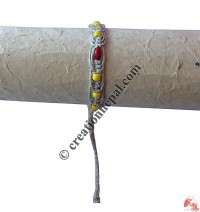Yellow-red beads hemp hand band
