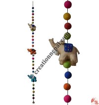 Felt beads-Elephant decorative hanging