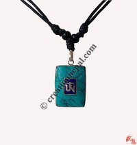 Tibetan OM rectangle pendant