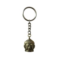 Buddha head brass key-ring