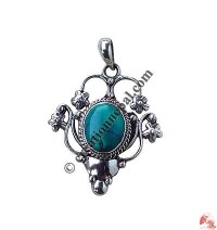 Turquoise silver butterfly pendent
