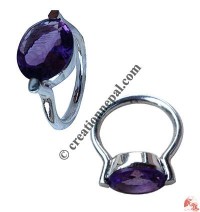 Amethyst silver wire finger ring