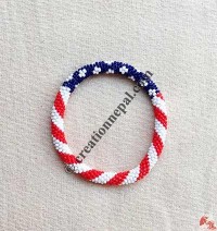 Glass beads US flag bangle