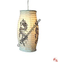 Lokta-wire cylinder lampshade2