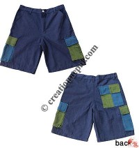 Dis-color box pockets shorts