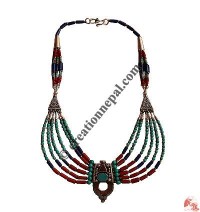3-color beads Tibetan necklace