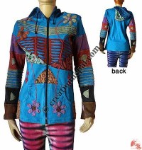 Decorated patch work rib jacket