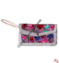 Embroidery large flap purse
