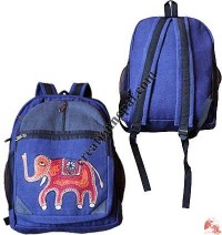 Elephant embroidery backpack