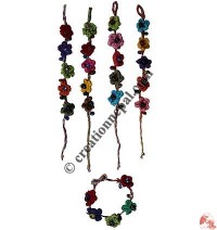 Flower-Glass beads wristband