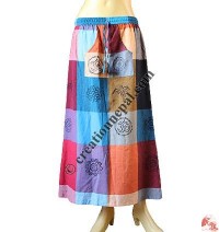 Block print multicolor skirt