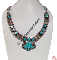 Turquiose-colral Tibetan necklace5