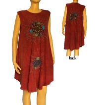 Embroidered 3-sun sinker dress
