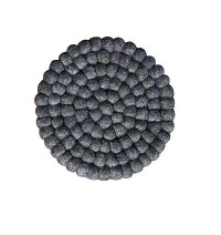 Charcoal colour felt balls Plate Mat