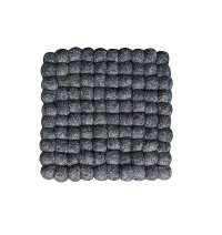 Square shape Charcoal felt balls Plate Mat