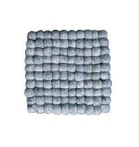 Square shape naturall Grey felt balls Plate Mat