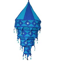 Blue color Large cotton jhumar lamp shade